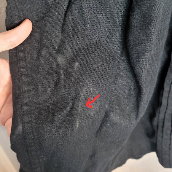 Island Passport Black Mens 3XLT Button Hawaiian Shirt Short Sleeved Linen Blend - Picture 7 of 14